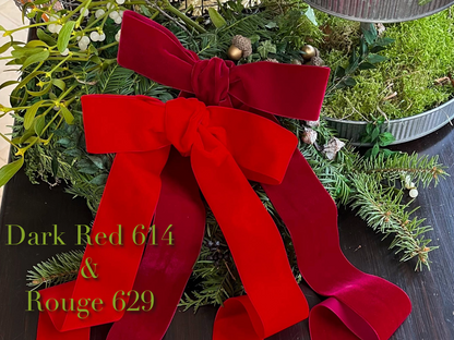 Swiss quality velvet ribbon. 7 shades of red with delicately shimmering depth of color in 7 widths. Free of harmful substances.