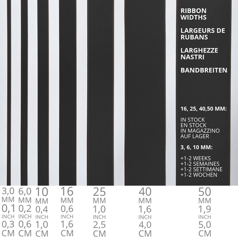 Satinband Schwarz, Grau, 3mm bis 5cm Breite zum Nähen, für Trauerflor, Floristik, Schmuck, Geschenke. 100 Farben in Schweizer Qualität