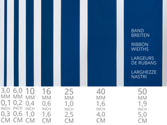 Doubleface Satinband in Schweizer Qualität. 10 dunkle Blautöne mit zart schimmernder Farbtiefe in 7 Breiten. Schadstofffrei.