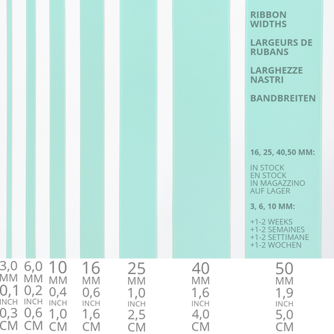 Satinband in Hellgrün, Mint, Jade. 7 Breiten, 100 Farben. Schweizer Qualität zum Nähen, für Deko, Floristik, Haarbänder, Schmuck, Geschenke!
