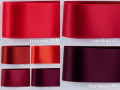 Red Satin ribbon. Widths from 0.1 to 2.0 inch. Swiss quality in 100 colors. For tailoring, quilting, decoration, floristry, wreaths, gifts, DIY!