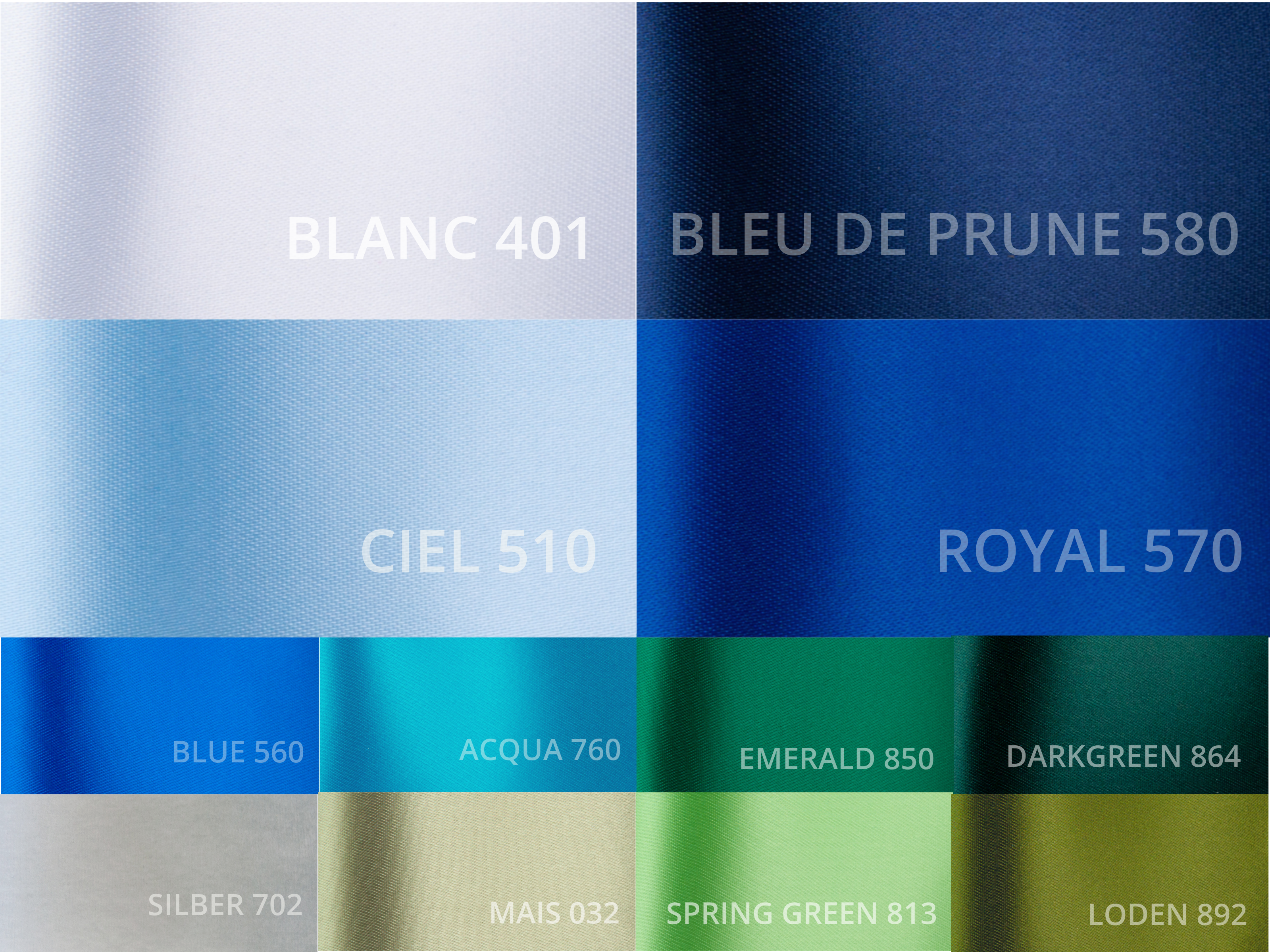Satin ribbon with wired edge blue in 2 widths and 30 colors