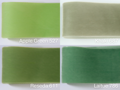 Velvet ribbon in green, emerald and 72 colors in 4 widths. Swiss quality yard goods for sewing, for decoration, Easter, wreaths, DIY.