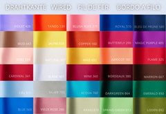 Color samples of our wire edge tapes in over 30 colors