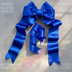 Double-face satin ribbon blue and another 30 colors with a delicately shimmering depth of color and a fine, malleable metal edge in 2 widths. Free of harmful substances.