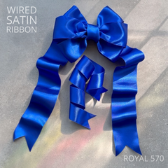 Double-face satin ribbon blue and another 30 colors with a delicately shimmering depth of color and a fine, malleable metal edge in 2 widths. Free of harmful substances.