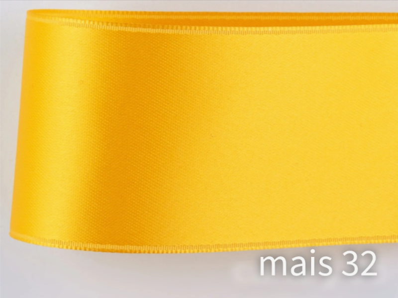 Doubleface satin ribbon in Swiss quality. 10 shades of yellow with a delicate shimmering depth of color in 7 widths. Pollutant-free.