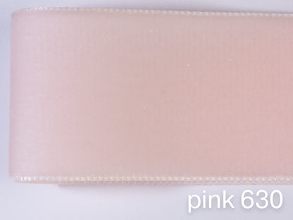Swiss quality velvet ribbon. 10 shades of pink with a delicately shimmering depth of color in 7 widths. Free of harmful substances.