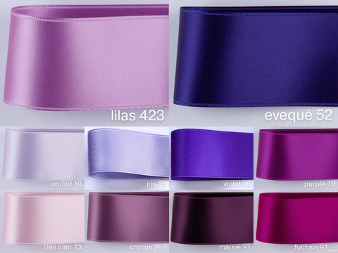 Satinband Lila - Violet. 3mm bis 5cm Breite in 100 Farben. Schweizer Qualität zum Schneidern, Basteln, Deko, Kranz, Weihnachten, Advent