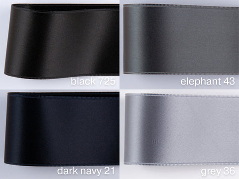 Satin ribbon in Grey, Pigeon Gray. 1, 1.6, 2 inch Width. Sewing, craft, decoration, gothic, floristry, jewellery. Swiss quality, 100 colors!