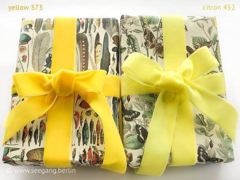 Yellow velvet ribbon. Swiss quality in 72 colors, each in 4 widths for sewing, Christmas and Easter decorations, wreaths and bouquets, DIY!