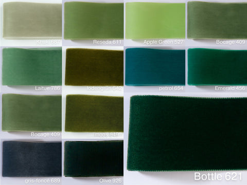 Samtgürtel mit Schleife in Grün, Salbei, Emerald, Petrol. 72 Farben, 3 Breiten. Schweizer Qualität für Kleid, Brautkleid, Ballkleid, Dirndl.