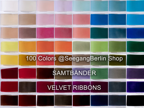 White velvet ribbon. Swiss quality in 72 colors each in 4 widths for sewing, Christmas and Easter decorations, wreaths and bouquets, DIY!