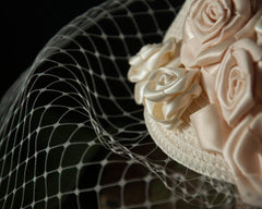 BIRDCAGE - BRIDAL VEIL FASCINATOR WITH ROSES © Seegang Berlin