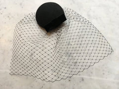 BIRDCAGE FASCINATOR - HEADDRESS IN BLACK WITH A VEIL © Seegang Berlin