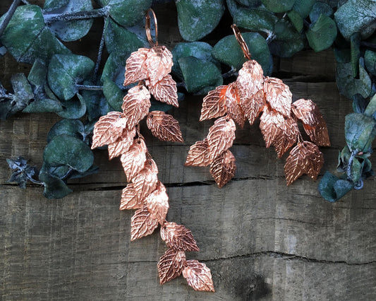 EARRINGS - JEWELRY IN REDGOLDEN COLOR, FAIRY LEAFS © Seegang Berlin