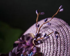 FASCINATOR - PURPLE HAT IN MAUVE TO LAVENDER AND HYACINTH COLOURS © Seegang Berlin