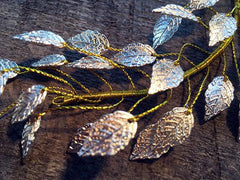 HAIR CIRCLET - BRIDAL OR FESTIVAL HAIR JEWELLERY WITH GOLD COLOURED LEAFS © Seegang Berlin