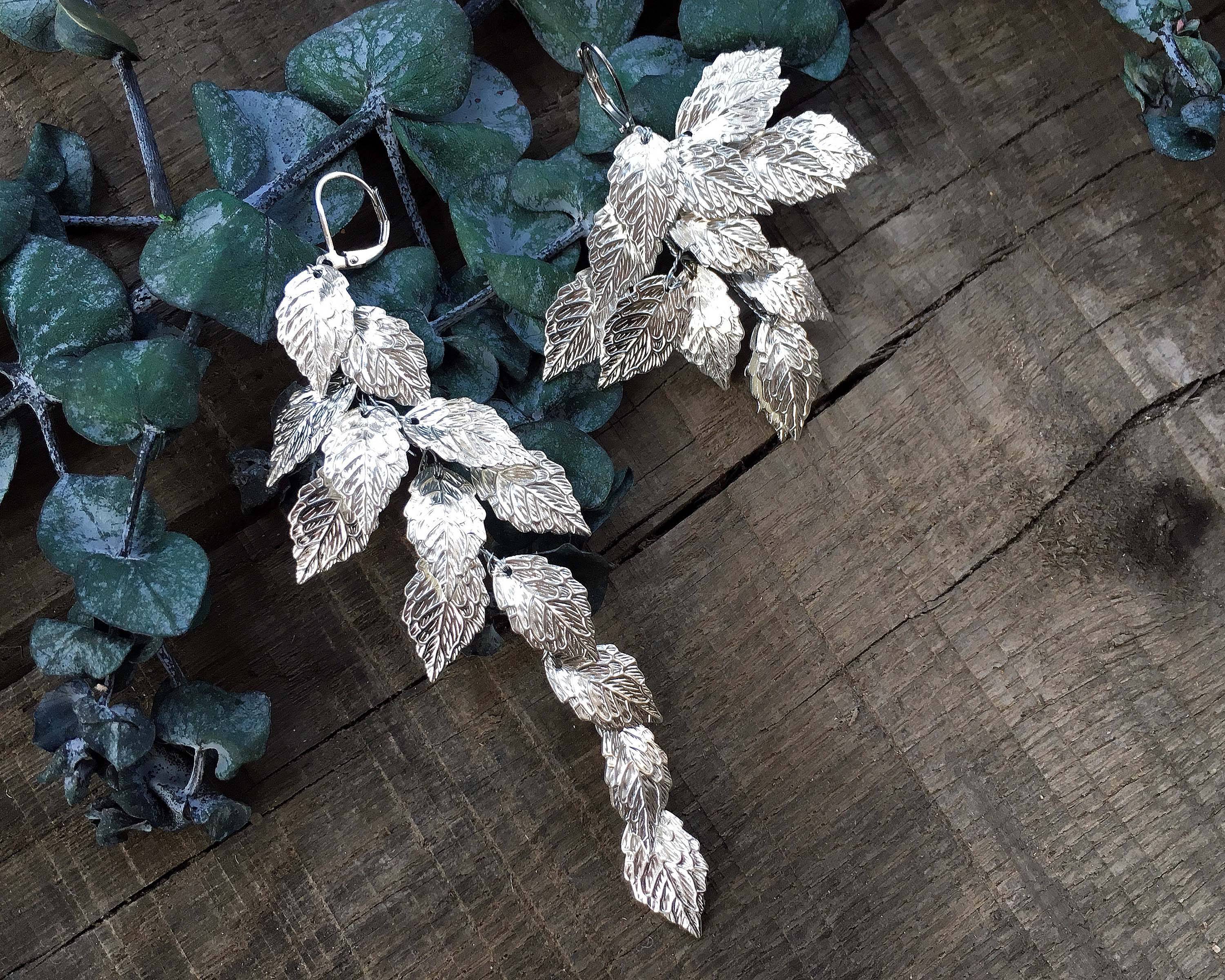 HAIR COMB - BRIDAL JEWELLERY WITH FAIRY LEAFS IN SILVER COLOR © Seegang Berlin