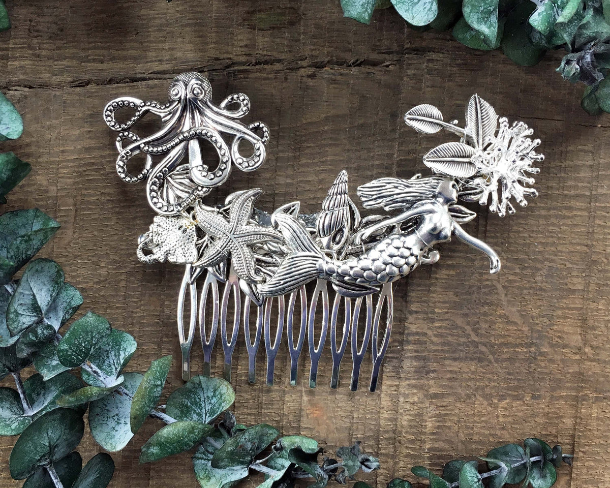 HAIR COMB - MERMAIDS HAIR JEWELRY FOR HER WEDDING BY THE SEA © Seegang Berlin